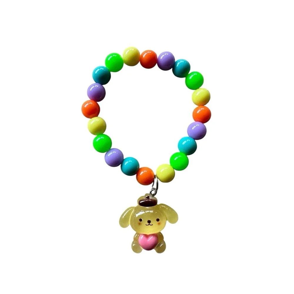 6pc  Bracelet Set Girls Beaded Hello Kitty Cinnamoroll Kuromi Pompompurin Melody